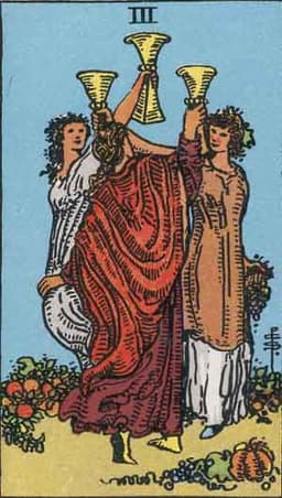 Карта Таро Тройка Кубков — Three of Cups