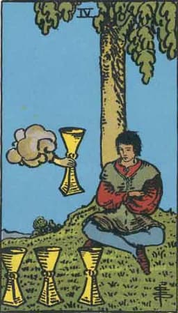 Карта Таро Четвёрка Кубков — Four of Cups