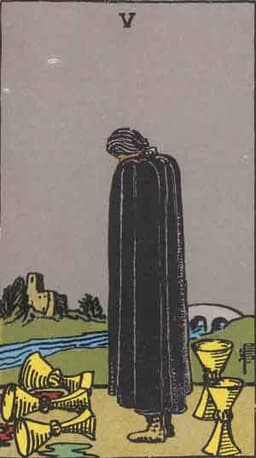 Карта Таро Пятёрка Кубков — Five of Cups