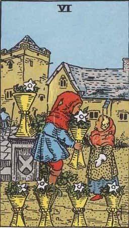 Карта Таро Шестёрка Кубков — Six of Cups
