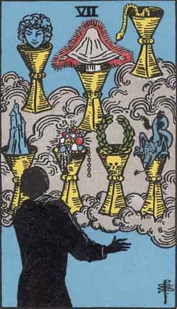 Карта Таро Семёрка Кубков — Seven of Cups