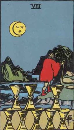 Карта Таро Восьмёрка Кубков — Eight of Cups