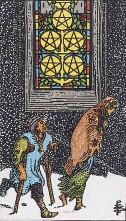 Карта Таро Пятёрка Пентаклей — Five of Pentacles