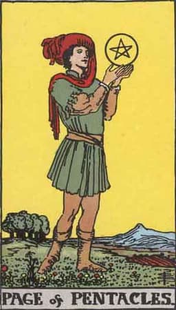 Карта Таро Паж Пентаклей — Page of Pentacles