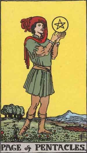 Карта Таро Паж Пентаклей — Page of Pentacles