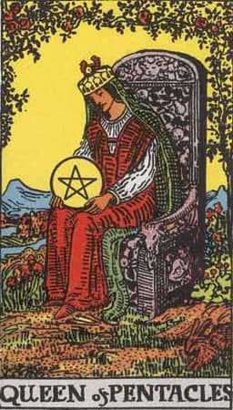 Карта Таро Королева Пентаклей — Queen of Pentacles