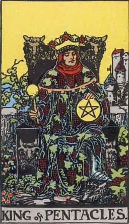 Карта Таро Король Пентаклей — King of Pentacles