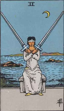 Карта Таро Двойка Мечей — Two of Swords