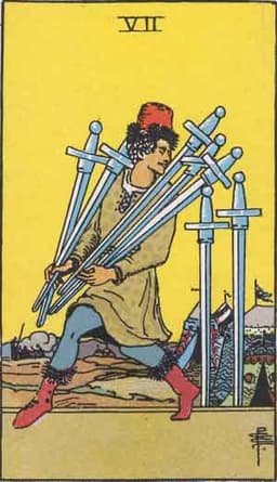 Карта Таро Семёрка Мечей — Seven of Swords