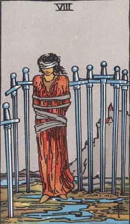 Карта Таро Восьмёрка Мечей — Eight of Swords