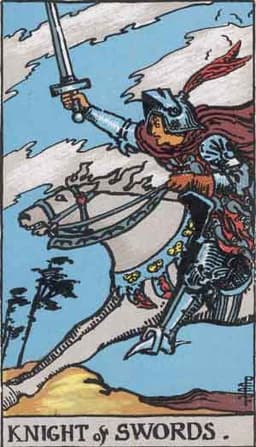 Карта Таро Рыцарь Мечей — Knight of Swords