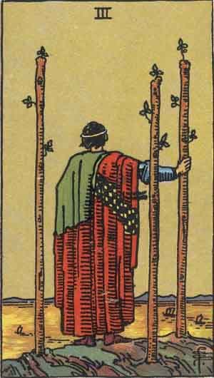 Карта Таро Тройка Жезлов — Three of Wands