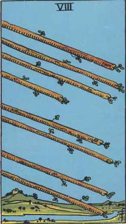 Карта Таро Восьмёрка Жезлов — Eight of Wands