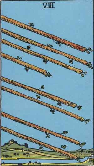 Карта Таро Восьмёрка Жезлов — Eight of Wands