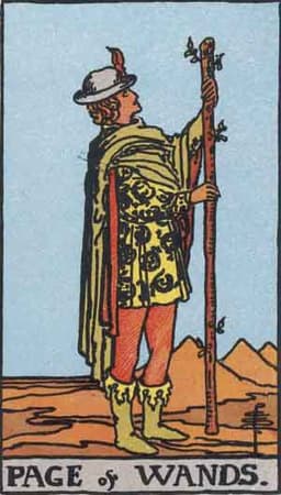 Карта Таро Паж Жезлов — Page of Wands