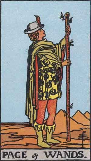 Карта Таро Паж Жезлов — Page of Wands