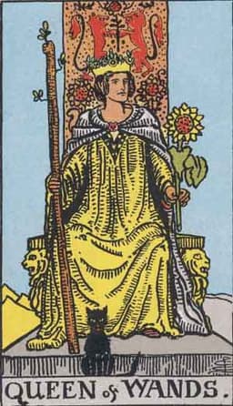 Карта Таро Королева Жезлов — Queen of Wands